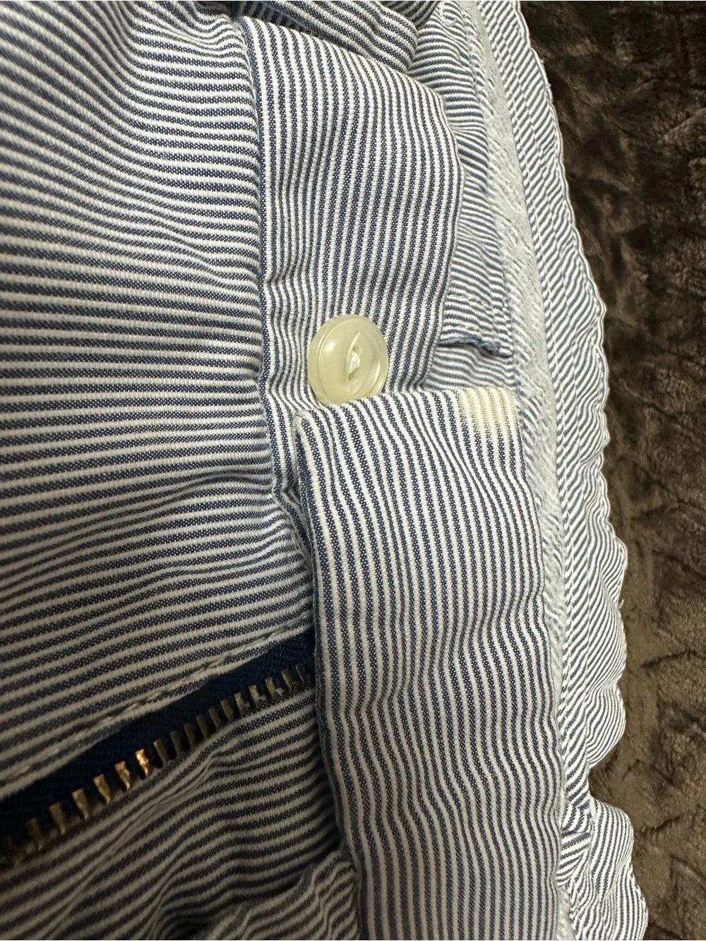 Polo by Ralph Lauren Light Blue Flat-Front Shorts Fine Seersucker